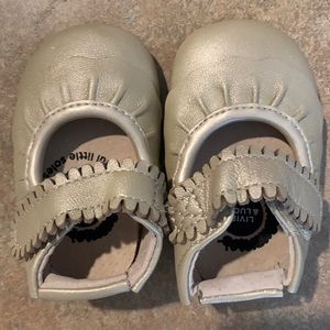 Livie & Luca tan sparkle shoes